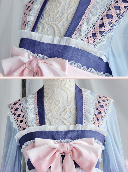 Cardcaptor Sakura Series OP Gradient Chinese Style Qi Lolita Long Sleeve Dress