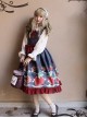 Strawberry Hug Series Bowknot Sweet Lolita Sling Dress