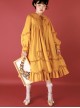 High Waist Doll Collar Pure Color Classic Lolita Long Sleeve Long Dress