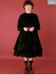 High Waist Doll Collar Pure Color Classic Lolita Long Sleeve Long Dress