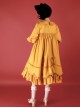 High Waist Doll Collar Pure Color Classic Lolita Long Sleeve Long Dress