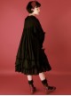 High Waist Doll Collar Pure Color Classic Lolita Long Sleeve Long Dress