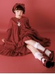 High Waist Doll Collar Pure Color Classic Lolita Long Sleeve Long Dress