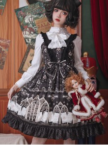 Louis Poker City Series JSK Lace Bowknot Classical Lolita Sling Dress