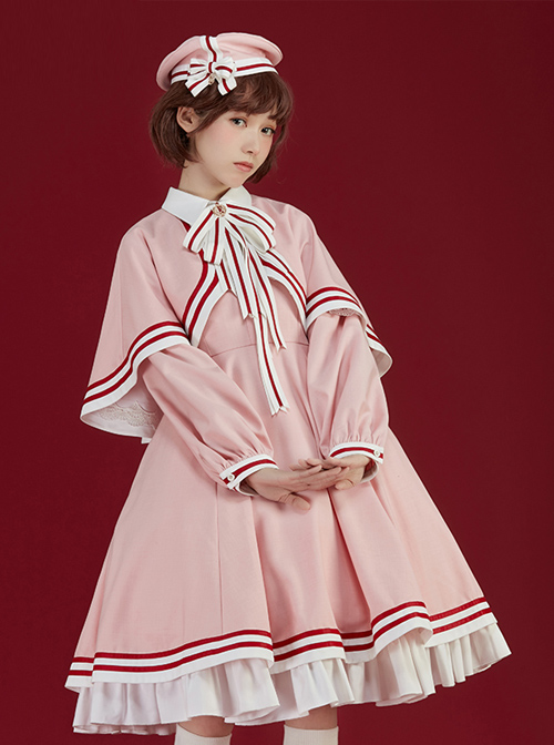 Cardcaptor Sakura Series Pink Cloak OP Sweet Lolita Long Sleeve Dress