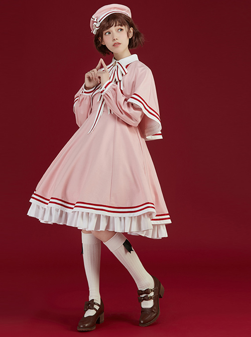 Cardcaptor Sakura Series Pink Cloak OP Sweet Lolita Long Sleeve Dress