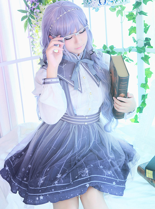 Miracle Nikki- Picking Stars Ancient Books Series Cosplay OP Classic Lolita Constellation Variable Short Sleeve Long Sleeve Dress