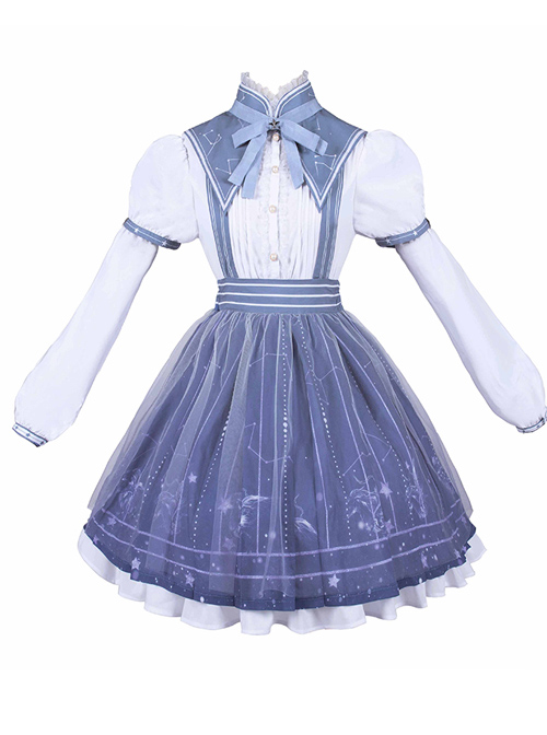 Miracle Nikki- Picking Stars Ancient Books Series Cosplay OP Classic Lolita Constellation Variable Short Sleeve Long Sleeve Dress