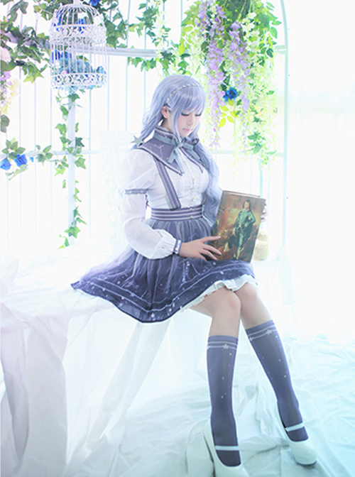 Miracle Nikki- Picking Stars Ancient Books Series Cosplay OP Classic Lolita Constellation Variable Short Sleeve Long Sleeve Dress