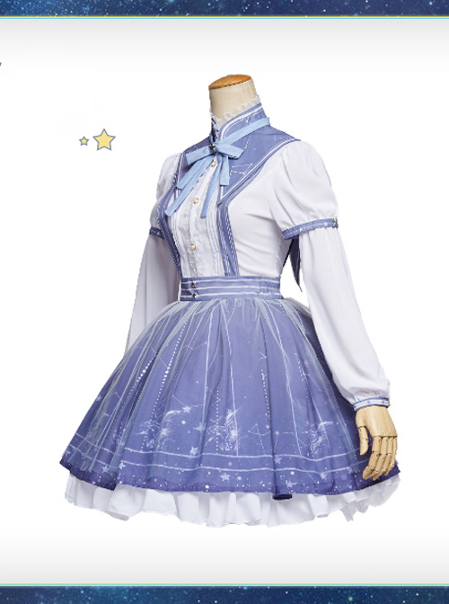 Miracle Nikki- Picking Stars Ancient Books Series Cosplay OP Classic Lolita Constellation Variable Short Sleeve Long Sleeve Dress