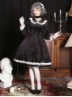 Vintage Velvet Pearl Jacquard Lace Gorgeous Back Slit Bowknot Gothic Lolita Long Sleeve Dress