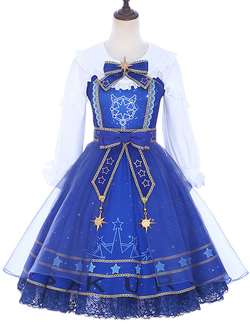 *Star Dream Magic Array* Series JSK Classic Lolita Blue Sling Dress