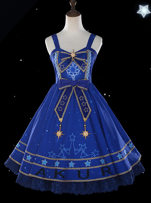 *Star Dream Magic Array* Series JSK Classic Lolita Blue Sling Dress