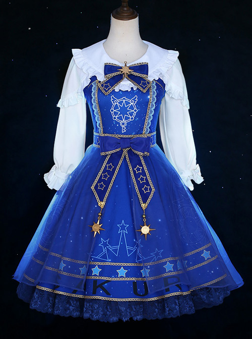 *Star Dream Magic Array* Series JSK Classic Lolita Blue Sling Dress