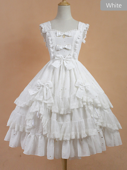 Bronzing Constellation Chiffon Bowknot Classic Lolita Sling Dress