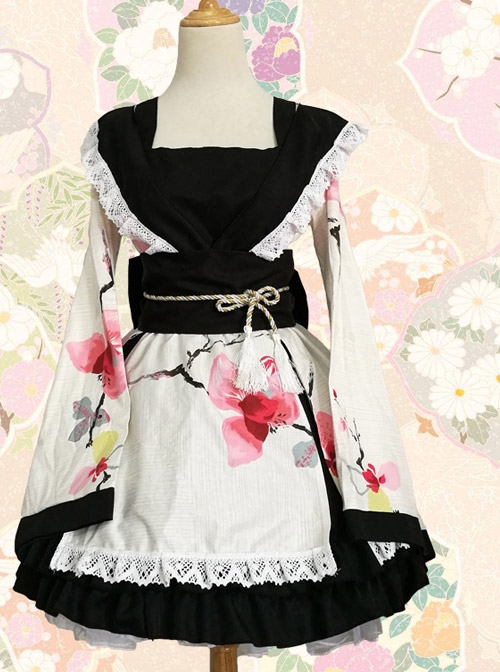 Lace Collar Bowknot Cherry Blossoms Sweet Lolita Kimono