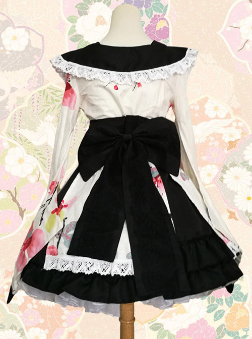 Lace Collar Bowknot Cherry Blossoms Sweet Lolita Kimono