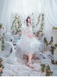 Elegant Pink Bowknot White Classic Lolita Wedding Dress