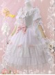 Elegant Pink Bowknot White Classic Lolita Wedding Dress