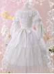 Elegant Pink Bowknot White Classic Lolita Wedding Dress