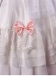 Elegant Pink Bowknot White Classic Lolita Wedding Dress