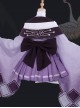 Butterfly Embroidery Cherry Blossoms Jacquard High Collar Classic Lolita Purple Kimono