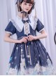 Little Prince Series Printing Bowknot High Waist Sweet Lolita Short Sleeve Dress