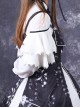 Chinese Style Black Printing Classic Lolita White Long Sleeve Dress Set