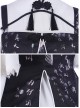 Chinese Style Black Printing Classic Lolita White Long Sleeve Dress Set