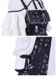 Chinese Style Black Printing Classic Lolita White Long Sleeve Dress Set