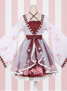 Goldfish Sakura Princess Embroidery Sweet Lolita Long Sleeve Dress