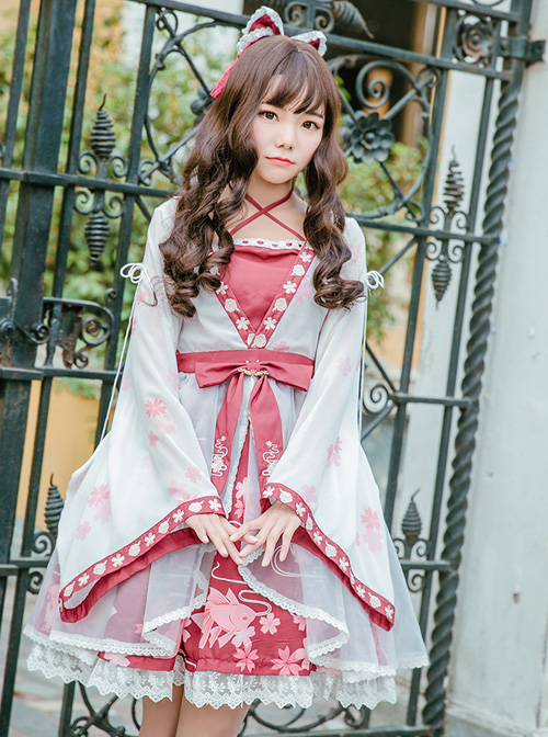 Goldfish Sakura Princess Embroidery Sweet Lolita Long Sleeve Dress