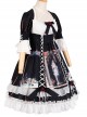 Narkissos Series Printing Retro Black Classic Lolita Short Sleeve Dress