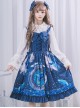 Nebula Whale Series JSK Classic Lolita Blue Sling Dress