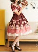 Little Bear Dessert Series OP Printing Pink Bowknot Sweet Lolita Short Sleeve Dress