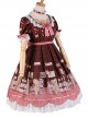 Little Bear Dessert Series OP Printing Pink Bowknot Sweet Lolita Short Sleeve Dress