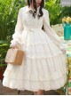 Elegant Little High Collar Jacquard Ruffle Long Sleeve Classic Lolita Long Style Dress