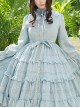 Elegant Little High Collar Jacquard Ruffle Long Sleeve Classic Lolita Long Style Dress