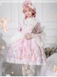 November's ode Series OP Cute Printing Sweet Lolita Trumpet Sleeve Dress