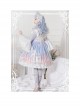 November's ode Series OP Cute Printing Sweet Lolita Trumpet Sleeve Dress