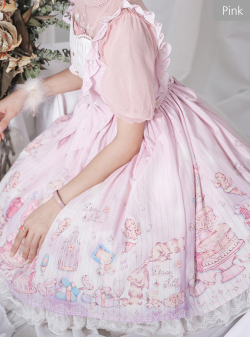 November's ode Series JSK Cute Printing Sweet Lolita Sling Dress