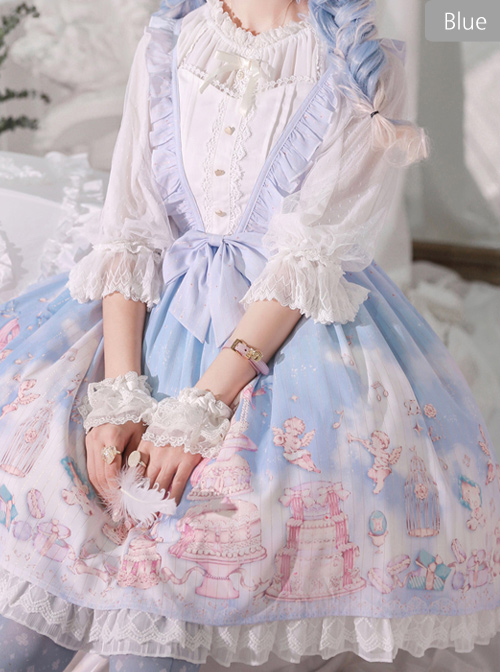 November's ode Series JSK Cute Printing Sweet Lolita Sling Dress