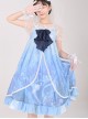 Ocean Series Whale And Jellyfish Printing Classic Lolita Blue Sling Dress