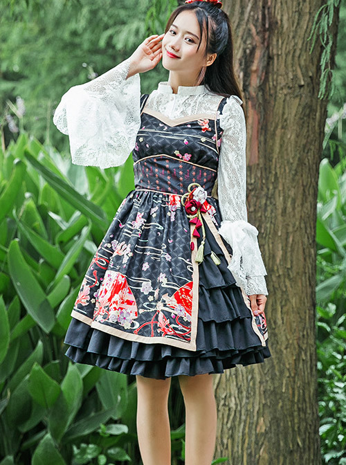 Cherry Blossoms Printing Japanese-style Sweet Lolita Improved Kimono