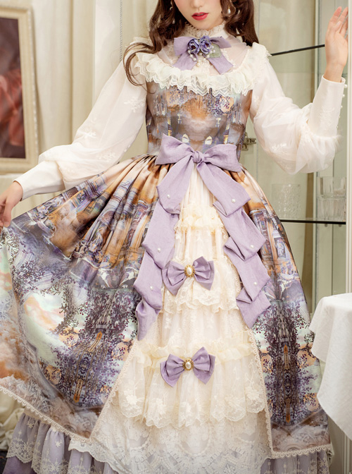 Dusk Of The Gods Series Elegant Retro Classic Lolita Long Sleeve Long Dress