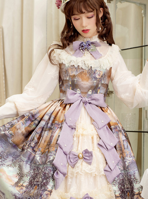 Dusk Of The Gods Series Elegant Retro Classic Lolita Long Sleeve Long Dress