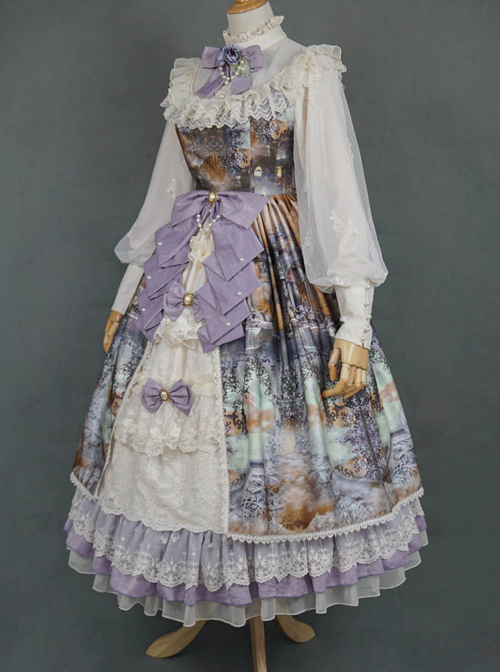 Dusk Of The Gods Series Elegant Retro Classic Lolita Long Sleeve Long Dress