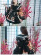 Japanese Style Flowers Printing Bowknot Black Kimono Classic Lolita Dress