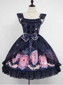 Beauty And Beast Series Printing Classic Lolita Sling Dress