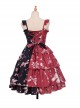 Magic Tea Party Chocolate Rabbit Series Printing Chinese Style Sweet Lolita Sling Dress